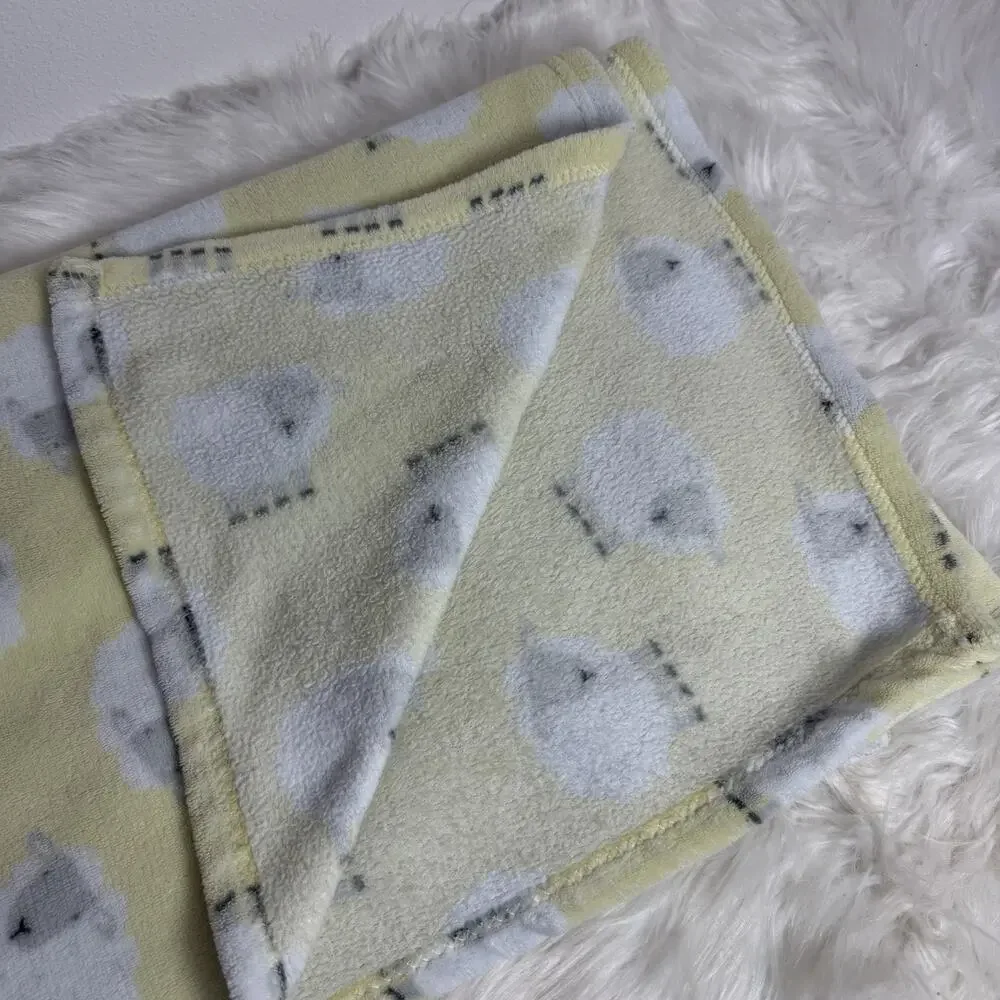 RARE Cutie Pie Plush Yellow Sheep Lamb Baby Blanket Lovey Soft 30”x36”